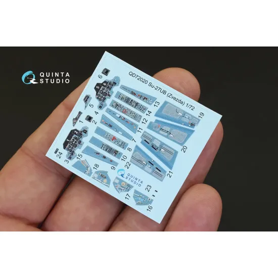 Quinta QD72020 - 1/72 3D-Printed & coloured interior for Su-27UB (Zvezda kit)