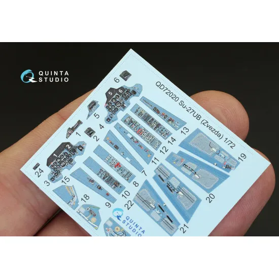 Quinta QD72020 - 1/72 3D-Printed & coloured interior for Su-27UB (Zvezda kit)