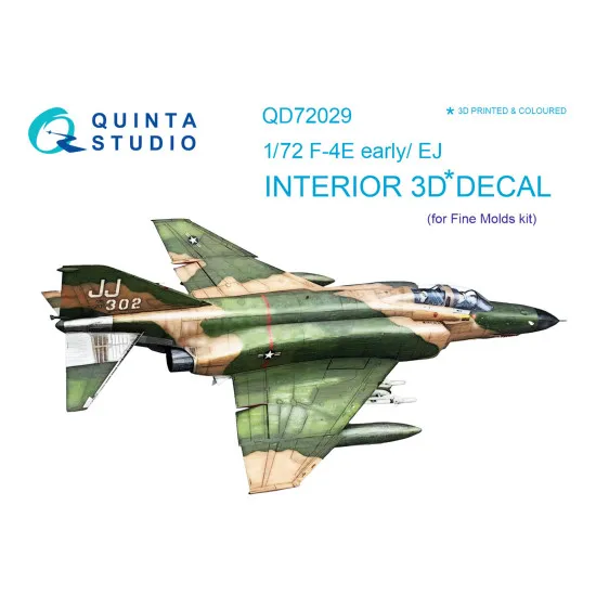 Quinta's QD72029 - 1/72 3D-Printed Interior for F-4E early/F-4EJ (FineMolds kit) Quinta's QD72029 - 1/72 3D-Printed Interior for F-4E early/F-4EJ (FineMolds kit)