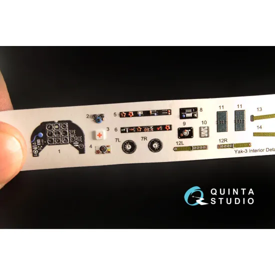 Quinta studio's QD48001 - 1/48 Interior 3D decal for Yak-3 (4814 Zvezda kit)
