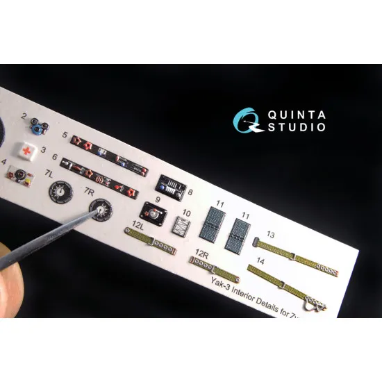 Quinta studio's QD48001 - 1/48 Interior 3D decal for Yak-3 (4814 Zvezda kit)