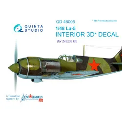 Quinta QD48005 - 1/48 3D-Printed interior for Lavochkin La-5 (Zvezda)