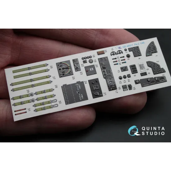 Quinta QD48011 - 1/48 3D-Printed interior for Pe-2 Zvezda kit