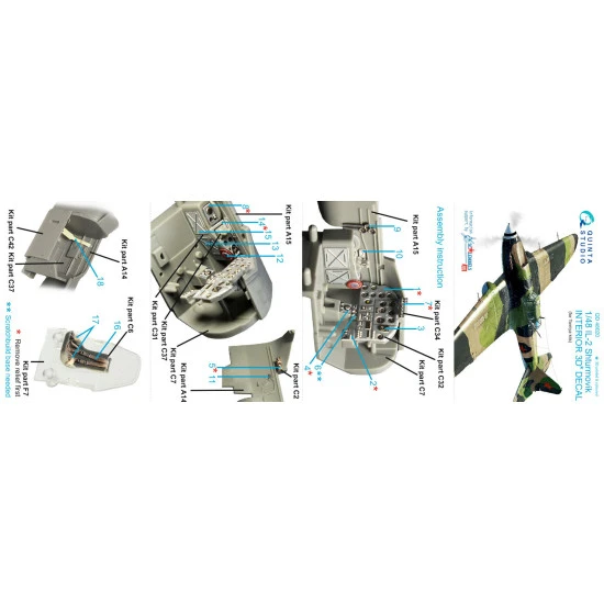 Quinta QD48020 - 1/48 3D-Printed interior for IL-2 (Tamiya kit)