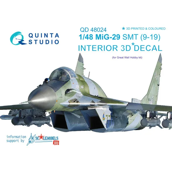 Quinta QD48024 - 1/48 3D-Printed interior for MiG-29 SMT (9-19) GWH kit