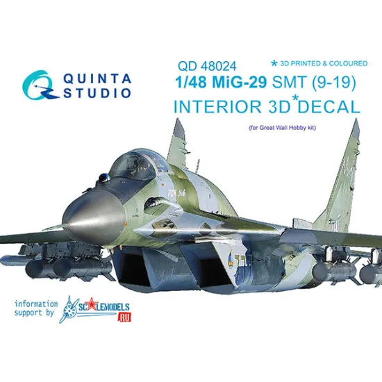 Quinta QD48024 - 1/48 3D-Printed interior for MiG-29 SMT (9-19) GWH kit