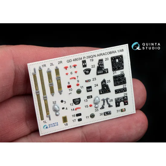 Quinta Studio QD48034 1/48 3D-Printed and coloured interior for P-39Q/N Hasegawa kit
