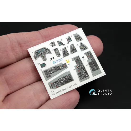 Quinta QD48045 - 1/48 3D-Printed interior for F-16D (block 30/40/50) (Kinetic kit)