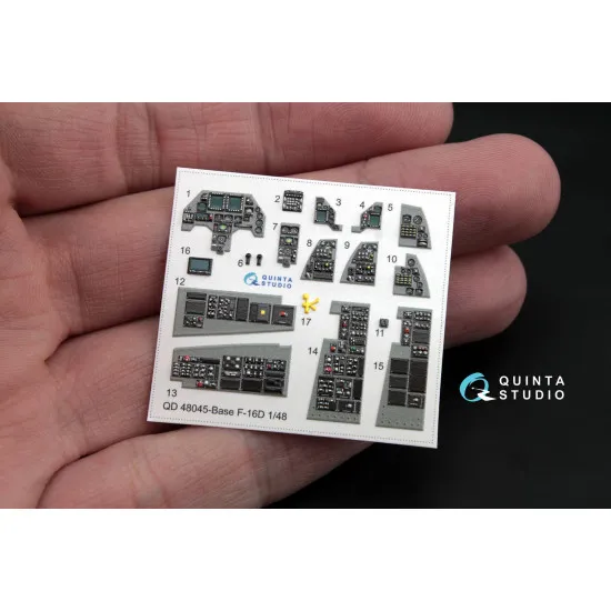 Quinta QD48045 - 1/48 3D-Printed interior for F-16D (block 30/40/50) (Kinetic kit)