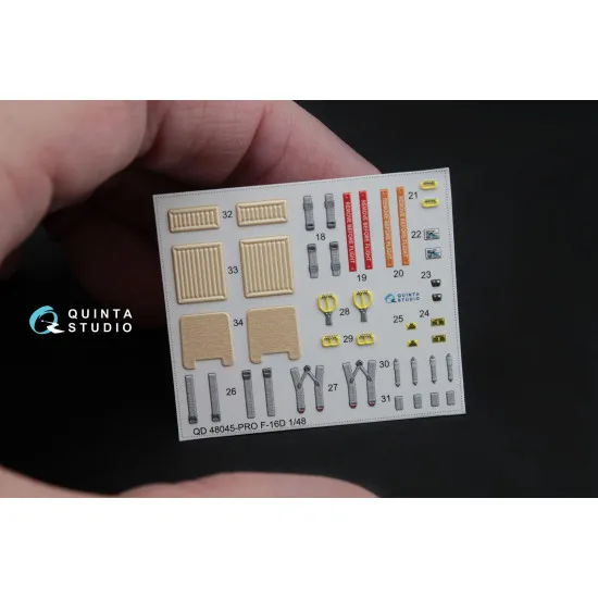 Quinta QD48045 - 1/48 3D-Printed interior for F-16D (block 30/40/50) (Kinetic kit)