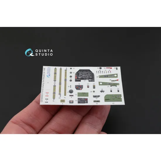Quinta QD48065 - 1/48 3D-Printed coloured interior for P-51D Early Eduard Quinta QD48065 - 1/48 3D-Printed coloured interior for P-51D Early Eduard