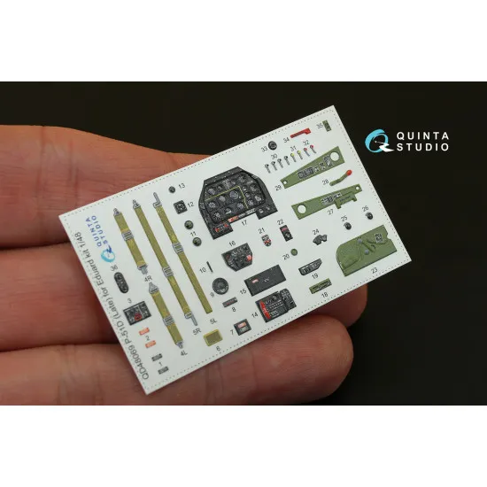 Quinta QD48069 - 1/48 3D-Printed Interior on decal for P-51D (Late) (Eduard kit)