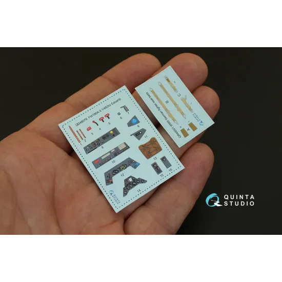 Quinta QD48079 - 1/48 FW 190A-3 3D-Printed & Coloured Interior (for Eduard Kit)
