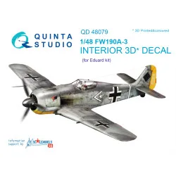Quinta QD48079 - 1/48 FW 190A-3 3D-Printed & Coloured Interior (for Eduard Kit)