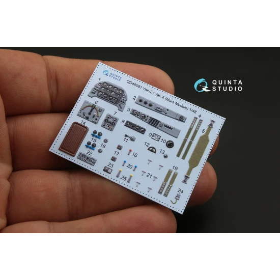 Quinta QD48081 - 1/48 3D-Printed interior for Yak-2/Yak-4 (Mars Models kit)