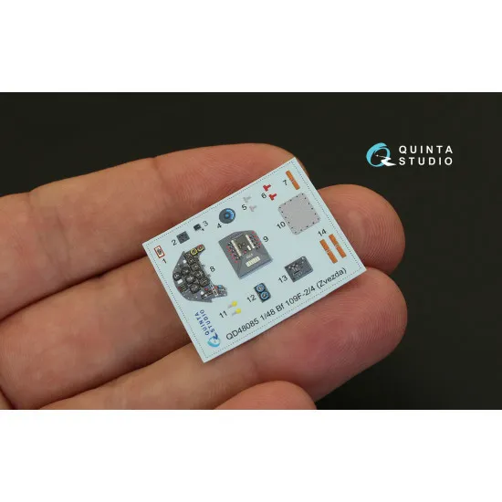 Quinta QD48085 - 1/48 3D-Printed coloured interior for Bf 109F-2/F-4 Zvezda