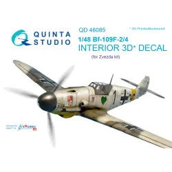 Quinta QD48085 - 1/48 3D-Printed coloured interior for Bf 109F-2/F-4 Zvezda