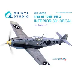 Quinta studio's QD48086 - 1/48 Interior 3D decal for Bf 109E-1/E-3 (Eduard kit)