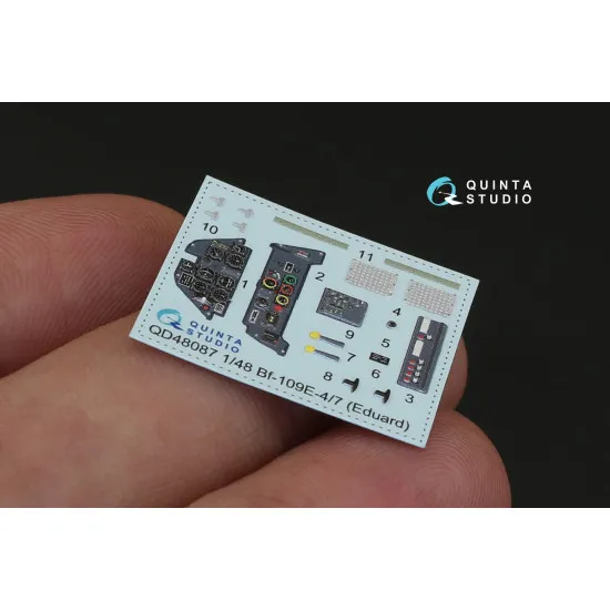 Quinta QD48087 - 1/48 3D-Printed interior for Bf 109E-4/E-7 (Eduard)