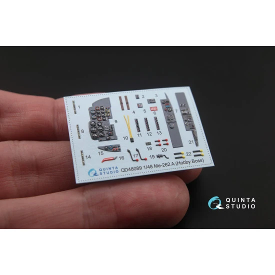 Quinta QD48089 - 1/48 3D-Printed & coloured interior for Me-262A (HobbyBoss kit)