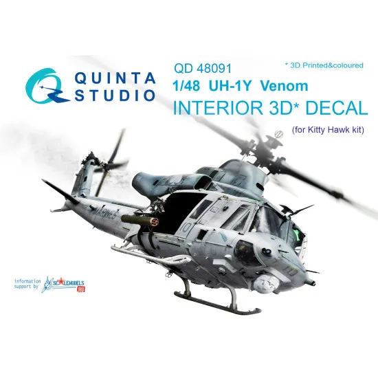 Quinta QD48091 - 1/48 3D-Printed interior UH-1Y Venom (Kitty Hawk kit)