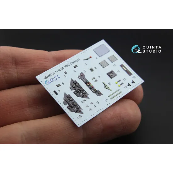 Quinta QD48097 - 1/48 3D Printed coloured Interior for Bf 109E Tamiya kit