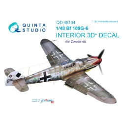Quinta QD48104 - 1/48 3D-Printed & Coloured Interior for Bf 109G-6 (Zvezda Kit)