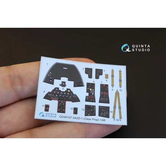 Quinta QD48107 - 1/48 3D-Printed coloured interior for XA2D-1 (Clear Prop kit)