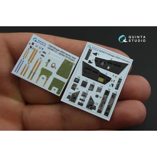 Quinta QD48114 - 1/48 3D-Printed interior for Mirage 2000-5 (Kinetic) Quinta QD48114 - 1/48 3D-Printed interior for Mirage 2000-5 (Kinetic)