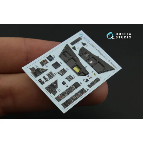 Quinta QD48114 - 1/48 3D-Printed interior for Mirage 2000-5 (Kinetic) Quinta QD48114 - 1/48 3D-Printed interior for Mirage 2000-5 (Kinetic)