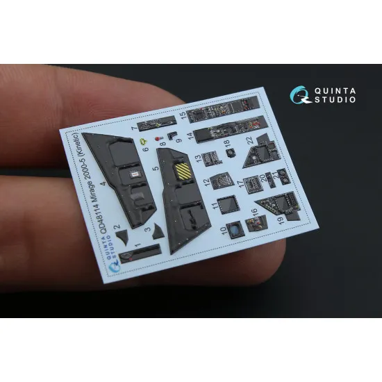 Quinta QD48114 - 1/48 3D-Printed interior for Mirage 2000-5 (Kinetic) Quinta QD48114 - 1/48 3D-Printed interior for Mirage 2000-5 (Kinetic)