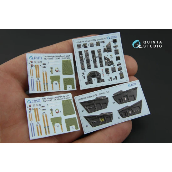 Quinta QD48116 - 1/48 3D-Printed interior for Mirage 2000D (Kinetic)