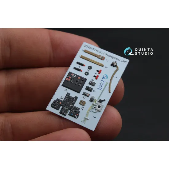 Quinta QD48140 - 1/48 3D-Printed & Coloured Interior for Ki-61-I (Hasegawa Kit)