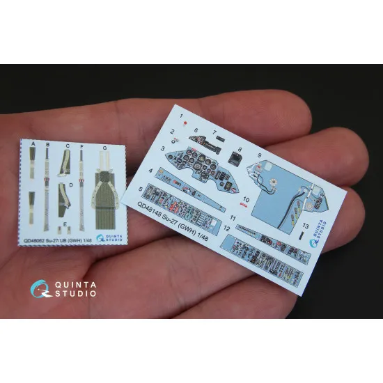 Quinta QD48148 - 1/48 3D-Printed & coloured interior for Su-27 (GWH kit)