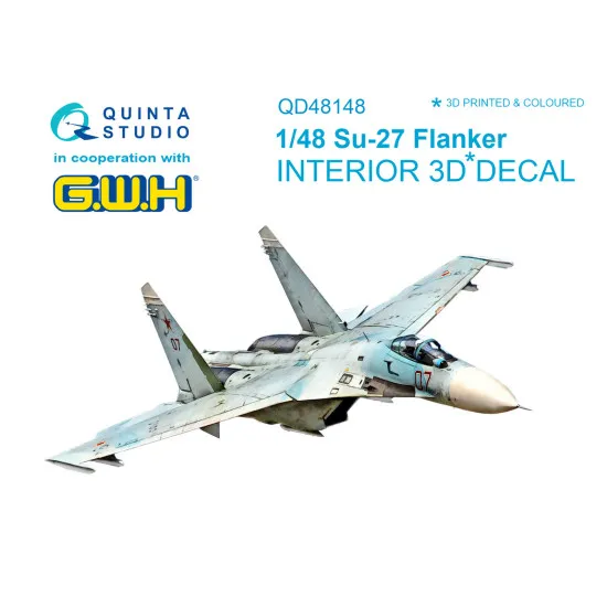 Quinta QD48148 - 1/48 3D-Printed & coloured interior for Su-27 (GWH kit)