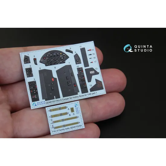 Quinta QD48153 - 1/48 3D-Printed & coloured interior for F4U-5 (Hobby Boss kit)