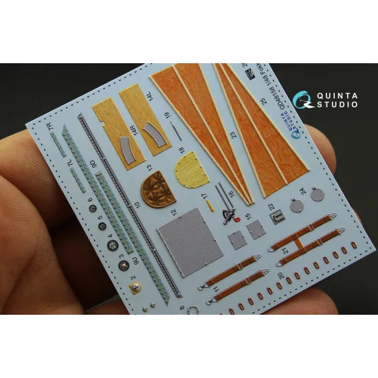 Quinta QD48158 - 1/48 3D-Printed & coloured interior for Fokker Dr.1 Eduard