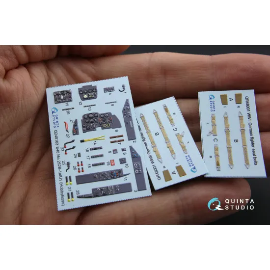 Quinta QD48163 - 1/48 3D-Printed coloured interior for Me 262B-1a HobbyBoss