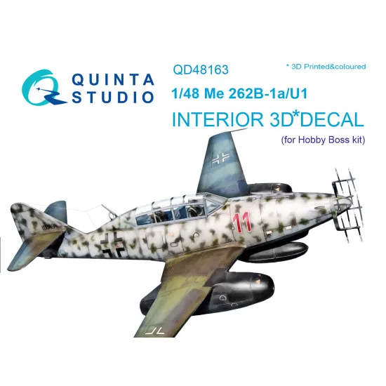 Quinta QD48163 - 1/48 3D-Printed coloured interior for Me 262B-1a HobbyBoss