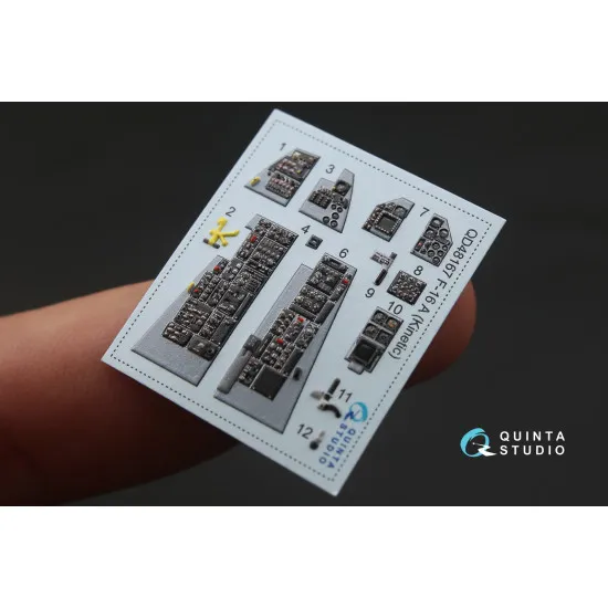 Quinta QD48167 - 1/48 3D-Printed & Coloured Interior for F-16A (Kinetic Kit)