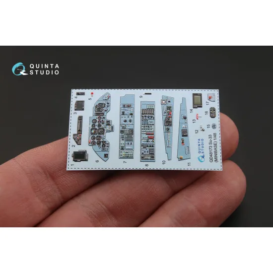 Quinta QD48173 - 1/48 3D-Printed & coloured interior for Su-33 (Minibase kit)