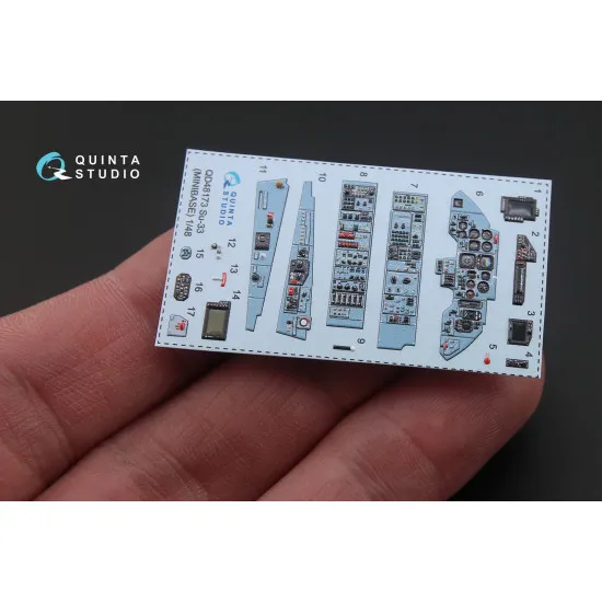 Quinta QD48173 - 1/48 3D-Printed & coloured interior for Su-33 (Minibase kit)