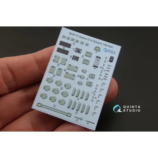 Quinta QD48174 - 1/48 3D-Printed coloured interior for Albatros D.III Eduard