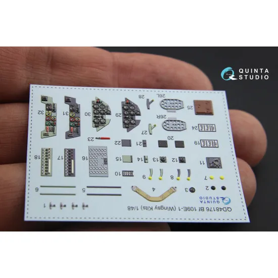 Quinta QD48176 - 1/48 3D-Printed interior for Bf 109E-1 (Wingsy kits)