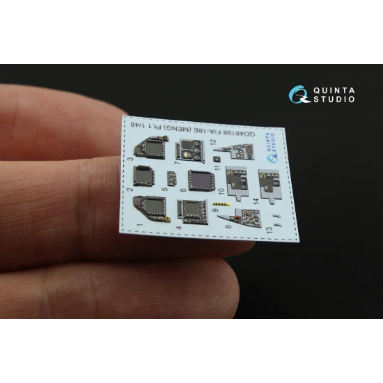 Quinta QD48198 - 1/48 3D-Printed & coloured interior F/A-18E Meng kit