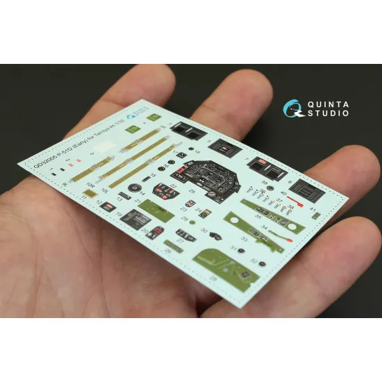 Quinta QD32005 - 1/32 3D-Printed & Coloured Interior P-51D Early Tamiya Kit