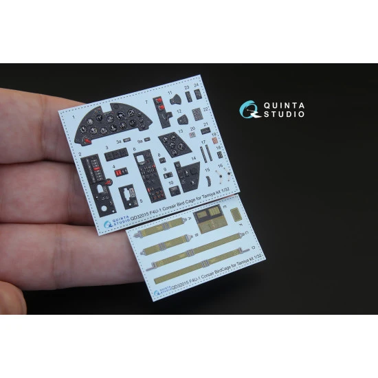 Quinta QD32015 - 1/32 3D Interior for F4U-1 Corsair (Bird cage) (Tamiya kit)