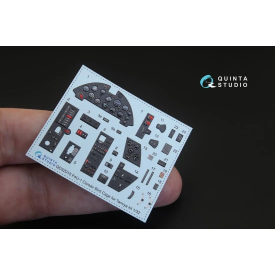 Quinta QD32015 - 1/32 3D Interior for F4U-1 Corsair (Bird cage) (Tamiya kit)