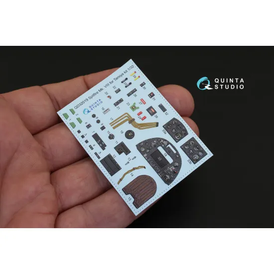 Quinta QD32019 - 1/32 3D-Printed coloured interior Spitfire Mk.VIII (Tamiya)