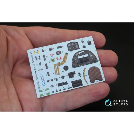 Quinta QD32020 - 1/32 3D Printed Coloured Interior for Spitfire Mk.XVl Tamiya Quinta QD32020 - 1/32 3D Printed Coloured Interior for Spitfire Mk.XVl Tamiya
